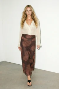 Drop by TrendyolMilla Brown Brown Shirred Tulle Skirt
