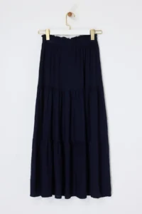 Drop by TrendyolMilla Navy Blue fragmented LONG Skirt - Image 5