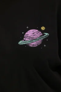 Trendyol Curve Black Galaxy Printed Oversized Fit Plus Size T-Shirt - Image 6