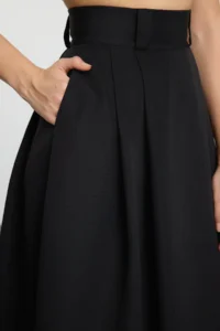 TRENDYOLMiLLA Black pleated Maxi Size Weaving Skirt - Image 3
