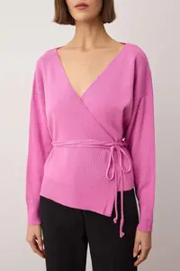 TRENDYOLMİLLA Pink Double breasted Yaka Knitwear Cardigan - Image 3
