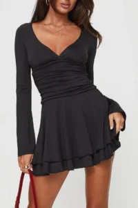 TRENDYOLMİLLA Black  skater Knitting Dress