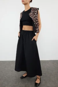 TRENDYOLMiLLA Black A-line Maxi Size Skirt - Image 3