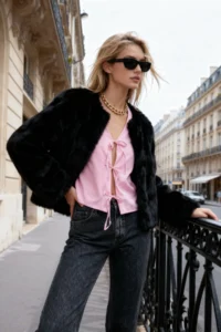 TRENDYOLMİLLA Light Pink Front tied up Weaving Shirt - Image 2