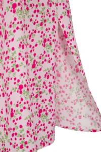 TRENDYOLMİLLA Pink Floral Midi Weaving Dress - Image 2