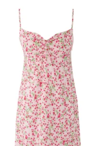 TRENDYOLMİLLA Pink Floral Midi Weaving Dress - Image 5