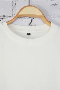 MAN White Oversized/Wide Cut Cotton Thick Basic T-Shirt - Image 3
