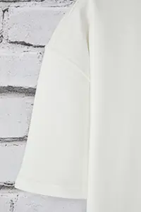 MAN White Oversized/Wide Cut Cotton Thick Basic T-Shirt - Image 4