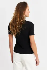 Cool & Sexy Women Black Button with accessories Camisole Blouse - Image 5