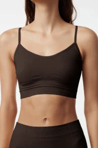 TRENDYOLMİLLA Dark Brown seamless/Seamless Rope Sleeveless Knitting Bustier - Image 2