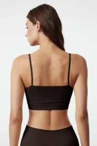 TRENDYOLMİLLA Dark Brown seamless/Seamless Rope Sleeveless Knitting Bustier - Image 4