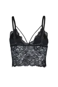 TRENDYOLMİLLA Black Lace Biye Detailed without filling Without underwire Rope Sleeveless Triangle Knitting Bustier Bra - Image 10
