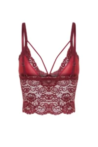 TRENDYOLMİLLA Burgundy Lace Biye Detailed without filling Without underwire Rope Sleeveless Triangle Knitting Bustier Stüyen - Image 10