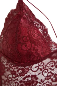 TRENDYOLMİLLA Burgundy Lace Biye Detailed without filling Without underwire Rope Sleeveless Triangle Knitting Bustier Stüyen - Image 9