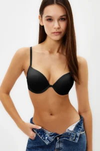 TRENDYOLMİLLA Black Rope Sleeveless Ekstra Dolgulu/Push-Up Tshirt Bra Knitting Bra - Image 5