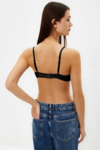 TRENDYOLMİLLA Black Rope Sleeveless Ekstra Dolgulu/Push-Up Tshirt Bra Knitting Bra - Image 9