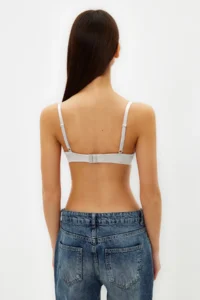 TRENDYOLMİLLA White Rope Sleeveless Ekstra Dolgulu/Push-Up Tshirt Bra Knitting Bra - Image 7