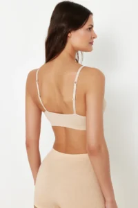 TRENDYOLMİLLA Nude seamless/Seamless Functional Rope Sleeveless without filling Covered bralette Knitting Bra - Image 3