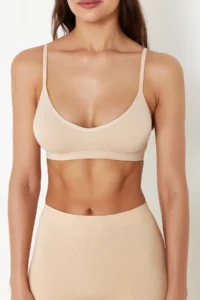 TRENDYOLMİLLA Nude seamless/Seamless Functional Rope Sleeveless without filling Covered bralette Knitting Bra - Image 5