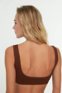 TRENDYOLMİLLA Brown seamless/Seamless Without underwire Wireless Thick Sleeveless bralette Knitting Bra - Image 10