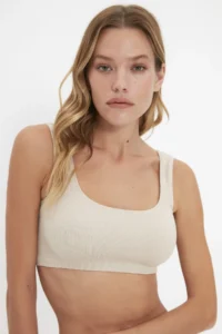 TRENDYOLMİLLA Stone seamless/Seamless Without underwire Thick Sleeveless bralette Knitting Bra - Image 7