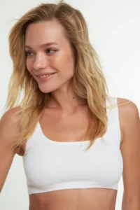 TRENDYOLMİLLA White seamless/Seamless Without underwire Thick Sleeveless bralette Knitting Bra - Image 5