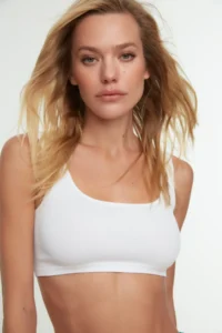 TRENDYOLMİLLA White seamless/Seamless Without underwire Thick Sleeveless bralette Knitting Bra - Image 8