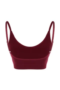 TRENDYOLMİLLA Burgundy seamless/Seamless Rope Sleeveless Without underwire Wireless bralette Knitting Bra - Image 8