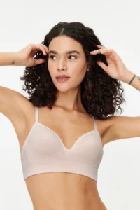 TRENDYOLMİLLA Powder Pink Pink seamless Rope Sleeveless without filling Without underwire Covered bralette Knitting Bra - Image 2