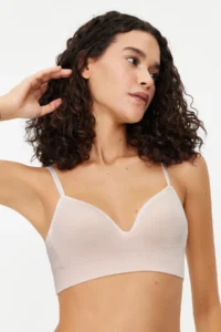 TRENDYOLMİLLA Powder Pink Pink seamless Rope Sleeveless without filling Without underwire Covered bralette Knitting Bra - Image 7