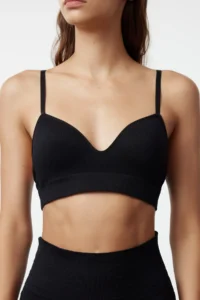 TRENDYOLMİLLA Black seamless Rope Sleeveless without filling Without underwire Covered bralette Knitting Bra - Image 3