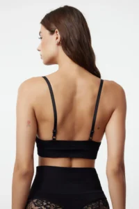 TRENDYOLMİLLA Black seamless Rope Sleeveless without filling Without underwire Covered bralette Knitting Bra - Image 5