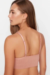 TRENDYOLMİLLA Dark Nude seamless Rope Sleeveless without filling Without underwire Covered bralette Knitting Bra - Image 7