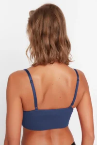 TRENDYOLMİLLA Indigo seamless/Seamless Rope Sleeveless without filling Without underwire Covered bralette Knitting Bra - Image 8