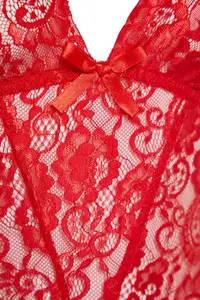 TRENDYOLMİLLA Red Lace Rope Sleeveless snaps Knitting Bodysuit .D.00008 - Image 7