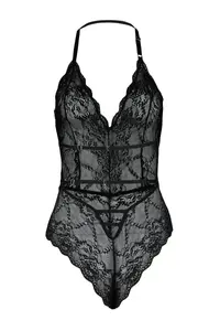TRENDYOLMİLLA Black Lace Rope Sleeveless snaps Knitting Bodysuit .D.00009 - Image 8