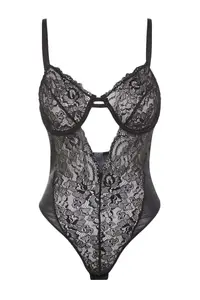 TRENDYOLMİLLA Black Lace Window/Cut Out Detailed Rope Sleeveless snaps Knitting Bodysuit .D.00011 - Image 2