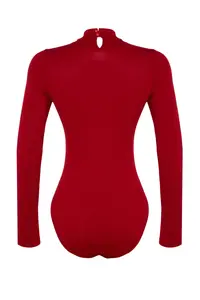 TRENDYOLMİLLA Red Cotton Turtleneck Long Sleeve snaps Knitting Bodysuit .D.00033 - Image 8