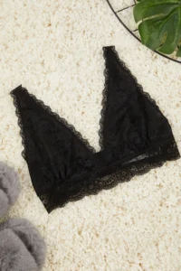 TRENDYOLMİLLA Black Lace Without underwire Wireless Thick Sleeveless bralette Knitting Bra - Image 5
