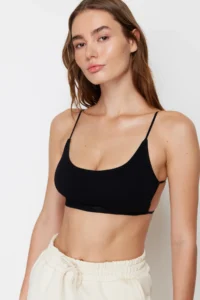 TRENDYOLMİLLA Black seamless Rope Sleeveless Back Detailed Without underwire Wireless bralette Knitting Bra - Image 7