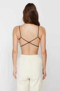 TRENDYOLMİLLA Black seamless Rope Sleeveless Back Detailed Without underwire Wireless bralette Knitting Bra - Image 8