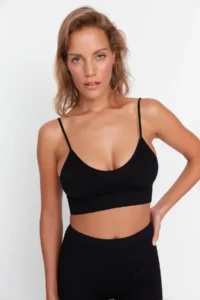 TRENDYOLMİLLA Black seamless Rope Sleeveless Without underwire Wireless bralette Knitting Bra - Image 8
