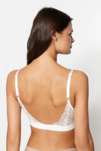 TRENDYOLMİLLA White Lace Rope Sleeveless without filling Without underwire Wireless Triangle Knitting Bra - Image 8