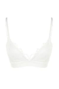 TRENDYOLMİLLA White Lace Rope Sleeveless without filling Without underwire Wireless Triangle Knitting Bra - Image 9