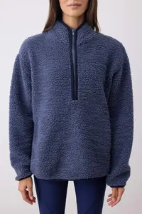 TRENDYOLMİLLA Indigo Plush Knitting Sports Sweatshirt - Image 3