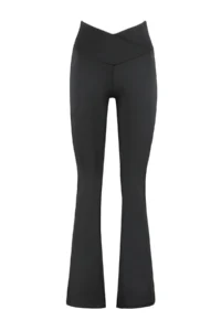 TRENDYOLMİLLA Black Double breasted Waist Detailed flared leg Yoga Knitting Sports Leggings - Image 7
