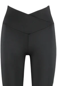 TRENDYOLMİLLA Black Double breasted Waist Detailed flared leg Yoga Knitting Sports Leggings - Image 8