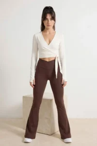 TRENDYOLMİLLA Brown Scuba Leggings Sports Leggings - Image 2
