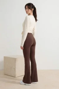 TRENDYOLMİLLA Brown Scuba Leggings Sports Leggings - Image 3