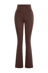 TRENDYOLMİLLA Brown Scuba Leggings Sports Leggings - Image 4